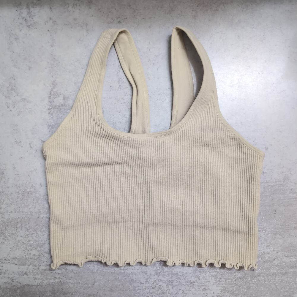 Spiritual Gangster Amor Crop Tank Lettuce Hem Size M/L